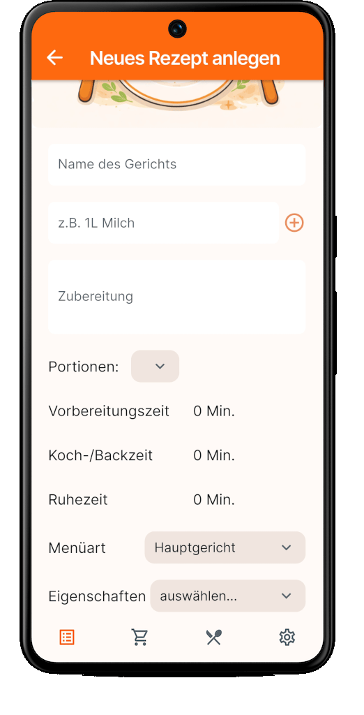 Eigene Rezepte und Gerichte in MealFlow verwalten